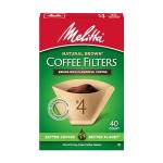 Melitta #4 Cone Coffee Filters, Unbleached Natural Brown, 40 Total Filters Count - Packaging May Vary