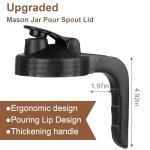 Cold Brew Coffee Maker Pitcher, 64 Oz Heavy Duty Glass Mason Jar Pitcher with V-shaped Pour Spout Handle Lid,Stainless Steel Filter for Iced Coffee,Iced tea,Fruit Drinks,lemonade - Black