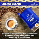 Whole Bean Coffee Medium Roast, Super Crema Arabica and Robusta Blend, Low Acid, Bold & Nutty Flavor, 12oz Bag, Fresh Artisan Roast from Puglia