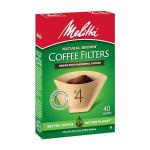 Melitta #4 Cone Coffee Filters, Unbleached Natural Brown, 40 Total Filters Count - Packaging May Vary
