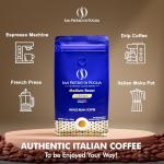 Whole Bean Coffee Medium Roast, Super Crema Arabica and Robusta Blend, Low Acid, Bold & Nutty Flavor, 12oz Bag, Fresh Artisan Roast from Puglia