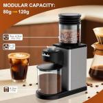 Wancle Conical Burr Coffee Grinder, Coffee Bean Grinder with Adjustable Grind Settings for Espresso, Drip & French Press, Low Noise & Anti-static with Powder Blower, Stainless Steel Burr