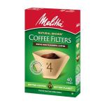 Melitta #4 Cone Coffee Filters, Unbleached Natural Brown, 40 Total Filters Count - Packaging May Vary