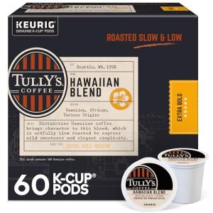 Tully's Coffee Hawaiian Blend, Keurig Single Serve K-Cup Pods, Medium Roast, 60 Count, (6 Packs of 10)