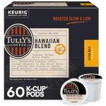 Tully's Coffee Hawaiian Blend, Keurig Single Serve K-Cup Pods, Medium Roast, 60 Count, (6 Packs of 10)