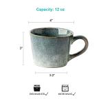 XINRRY Ceramic Coffee Mug, 12 oz Tea Cup with Handle, Vintage Coffee Cup for Office and Home, Dishwasher and Microwave Safe, Sage Green
