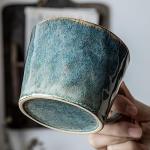 XINRRY Ceramic Coffee Mug, 12 oz Tea Cup with Handle, Vintage Coffee Cup for Office and Home, Dishwasher and Microwave Safe, Sage Green