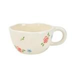 Koythin Ceramic Coffee Mug, Handmade Hot Chocolate Mugs, Cute Cup for Girl Women, Aesthetic Tea Milk Cup with Handle, 8.5 oz/250 ml for Latte, Cocoa, Office, Home (Rose Blue Flower)