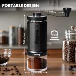 World's First 60g Large Capacity Manual Coffee Grinder, Portable Hand Coffee Bean Mill with 40 Adjustable Settings, Stainless steel Burr Grinder for Espresso, Pour Over, Camping, Travel, Gift, etc