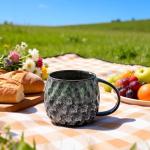 Mochachaju 20oz Large handle Ceramic Coffee Mug, Handmade Glaze Color Changing Mug with Easy-Grip Handle, Unique Handcrafted Tea Cup for Home, Office, Gift Giving (cyan)