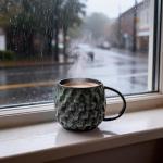 Mochachaju 20oz Large handle Ceramic Coffee Mug, Handmade Glaze Color Changing Mug with Easy-Grip Handle, Unique Handcrafted Tea Cup for Home, Office, Gift Giving (cyan)