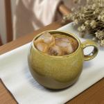 XINRRY 16 oz Large Ceramic Coffee Mug, Lead-Free Big Round Coffee Cup with Handle, Vintage Tea Cup for Home Office, Microwave & Dishwasher Safe, Yellow