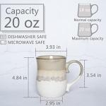 Bosmarlin Large Ceramic Coffee Mug, 20 Oz, Big Tea Cup for Office and Home, Dishwasher and Microwave Safe(20 Oz, Brown Grey)