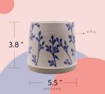 Handmade Ceramic Coffee Mug, 16 oz Coffee Cup, 450 ml | Heavy Mug Ideal for Green Tea or Coffee| Large Coffee Mug | Hand Painted Floral Design Pottery Mug | Cute Coffee Mugs for Women | Latte Mugs