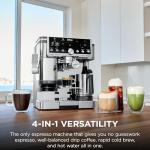 Ninja Luxe Café Pro Series, Espresso Machine, Drip Coffee, Cold Brew, Hot Water, Integrated Tamper, Built-in Grinder, Hands-Free Frother for Cappuccinos, Lattes, Americanos, Dairy or Non-Dairy, ES701