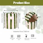 JMCRATE Coffee Mug Espresso Cup 10oz Ceramic Coffee Mugs Porcelain Coffee Cup Hand-Painted Striped Art Multiple Use for Kitchen, Dining-Green