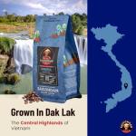 Vietnamese Whole Bean Coffee - Saigondan Mindful 85% Robusta 15% Arabica Dark Roast - Premium Single Origin, Direct Trade Vietnamese Coffee - 12 oz