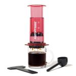 AeroPress Clear Red Coffee Press - All-in-One French Press, Pour-Over & Espresso Style Manual Brewer, 2 Min Brew for Less Bitterness, More Flavor, Small Portable Coffee Maker, Travel & Camping