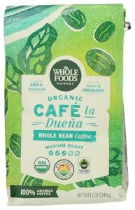 Whole Foods Market, Organic Café la Duena Whole Bean Coffee, Medium Roast, Rich & Balanced, Sweet & Chocolatey, 12 Ounce