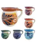 Hand-Painted Mexican clay Mugs, Floral Ceramic Coffee cups, Artisan Handmade Talavera Jarritos Mexican Mugs Tazas de Mexico (Mixed, Single (1))
