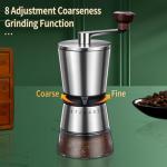 BOMANSI BOMS Manual Coffee Grinder - 8 Adjustable Coarseness Settings, Hand Crank Coffee Mill, Large Capacity, Portable Hand Coffee Grinder for Moka pot, French Press, Drip, Espresso, Gift
