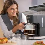 BLACK+DECKER CAFÉCRAFT 12-Cup Programmable Coffee Maker, Stainless Steel Drip Coffeemaker with Vortex Showerhead, Strength Selector, Sneak-A-Cup, Keep Warm