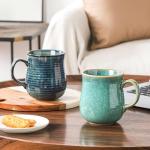 HYTYSKAR 21 oz Large Ceramic Coffee Mugs, Pottery Mug Handmade, Ceramic Tea Cups with Handle for Office and Home, Dishwasher and Microwave Safe (Green)
