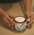 JINNTHE Handmade Ceramic Coffee Mug with Handle for Tea Latte,12 oz. Microwave Dishwasher Cup, Art Gifts Green Plant Leaf Mug, Cup for Coffee, Tea & Hot Chocolate, Cypress Leaves