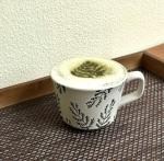 JINNTHE Handmade Ceramic Coffee Mug with Handle for Tea Latte,12 oz. Microwave Dishwasher Cup, Art Gifts Green Plant Leaf Mug, Cup for Coffee, Tea & Hot Chocolate, Cypress Leaves