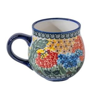 ALMA 12oz Handmade Coffee Mug, Ceramic Hand Warmer Mug, Microwave and Dishwasher Safe, flower mug(Spring Splendor,Medium)