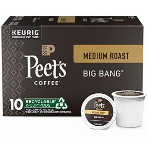 Peet's Coffee, Medium Roast Keurig K-Cup Pods, 100% Arabica Coffee - Big Bang 10 Count (1 Box of 10 Pods)