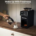 URintells Cuising Coffee Maker with Grinder, 22OZ Drip Coffee Maker with 5 Cup Glass Carafe and Removable Filter, Programmable Hot and Cold Bean to Cup Coffee Machine with Timer, Auto Shut Off