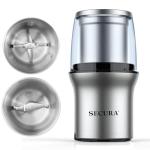 Secura Electric Coffee and Spice Grinder with 2 Bowls