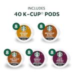 Starbucks K-Cup Coffee Pods—Starbucks Blonde, Medium & Dark Roast Coffee—Variety Pack for Keurig Brewers—100% Arabica—1 box (40 pods total)
