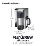 Hamilton Beach FlexBrew Advanced 5-in-1 Thermal Programmable 12 Cup Drip and Single Serve Hot & Iced Coffee Maker, Movable 60oz. Water Reservoir, Use Pod Packs and Grounds, Fast Brewing, Black (49929)