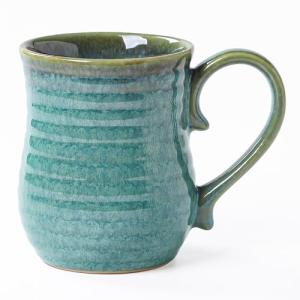 masoline 21 oz Large Ceramic Coffee Mugs, Handmade Cup with Large Handle, Big Tea and Coffee Cups for Office and Home, Microwave and Dishwasher Safe (Crystal Green)