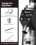 MOKKOM Professional 64mm Flat Burr Coffee Grinder with 100 Grind Settings, All-Metal Stainless Steel Body, Coffee Bean Grinder with Adjustable Electronic Timer, Anti-Static, LED Display