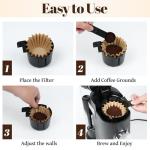 Disposable Coffee Paper Filter, 150 PCS Unbleached Coffee Filters Compatible with Ninja Pod & Grounds Specialty Single-Serve Coffee Maker, Paper Filters for Ninja PB051 PB041 Coffee Maker