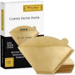 Pro Mael Cone Coffee Filters #4, Number 4 Coffee Filter 8-12 Cup for Drip Coffee Maker, Unbleached Natural (100, #4)