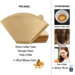 Pro Mael Cone Coffee Filters #4, Number 4 Coffee Filter 8-12 Cup for Drip Coffee Maker, Unbleached Natural (100, #4)