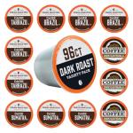 Fresh Roasted Coffee, Dark Roast Variety Pack, K-Cup Compatible, 96 Pods