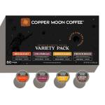 Copper Moon Single Serve Coffee Pods For Keurig K-Cup Brewers, Light Medium & Dark Roast, Variety Pack, 80 Count