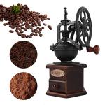 Coffee Grinder,Wooden Coffee Bean Grinder Manual Coffee Grinder Roller, Antique Coffee Mill with Cast Iron Hand Crank for Making Mesh Coffee, Decoration, Best Gift (Brown (six deformation base))