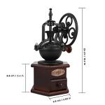 Coffee Grinder,Wooden Coffee Bean Grinder Manual Coffee Grinder Roller, Antique Coffee Mill with Cast Iron Hand Crank for Making Mesh Coffee, Decoration, Best Gift (Brown (six deformation base))