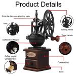 Coffee Grinder,Wooden Coffee Bean Grinder Manual Coffee Grinder Roller, Antique Coffee Mill with Cast Iron Hand Crank for Making Mesh Coffee, Decoration, Best Gift (Brown (six deformation base))