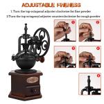 Coffee Grinder,Wooden Coffee Bean Grinder Manual Coffee Grinder Roller, Antique Coffee Mill with Cast Iron Hand Crank for Making Mesh Coffee, Decoration, Best Gift (Brown (six deformation base))