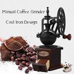 Coffee Grinder,Wooden Coffee Bean Grinder Manual Coffee Grinder Roller, Antique Coffee Mill with Cast Iron Hand Crank for Making Mesh Coffee, Decoration, Best Gift (Brown (six deformation base))