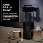 Takeya Glass Cold Brew Coffee Maker for Iced Coffee, Airtight Pitcher, Premium Quality, 2 Quart, Black Lid and Handle