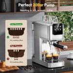 KEENSTAR 20Bar Espresso Machine with Hot & Rapid Cold Brew, Stainless Steel Coffee Makers, Espresso Maker with Milk Frother Steam Wand, Touch Screen with Water Tank for Latte, Cappuccino, Gift