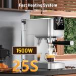 KEENSTAR 20Bar Espresso Machine with Hot & Rapid Cold Brew, Stainless Steel Coffee Makers, Espresso Maker with Milk Frother Steam Wand, Touch Screen with Water Tank for Latte, Cappuccino, Gift